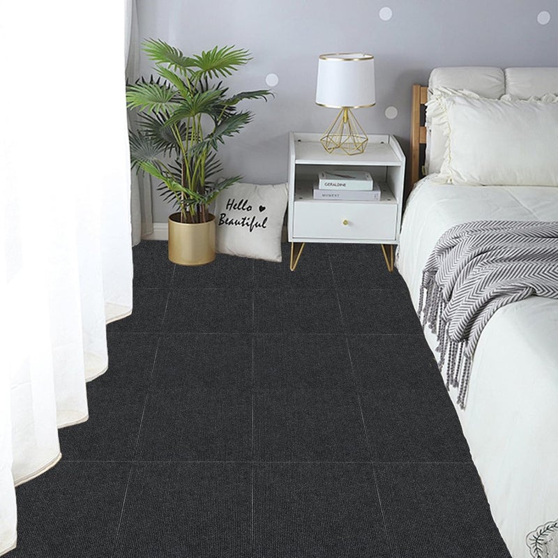 AKOLAFE 30PCS Peel and Stick Carpet Tiles 12”x12” Self Adhesive Carpet Squares for Basement Carpet for Concrete Floor Non Skid Black Carpet Tiles Clearance on Indoor Outdoor Carpets Squares Commercial - Image 5